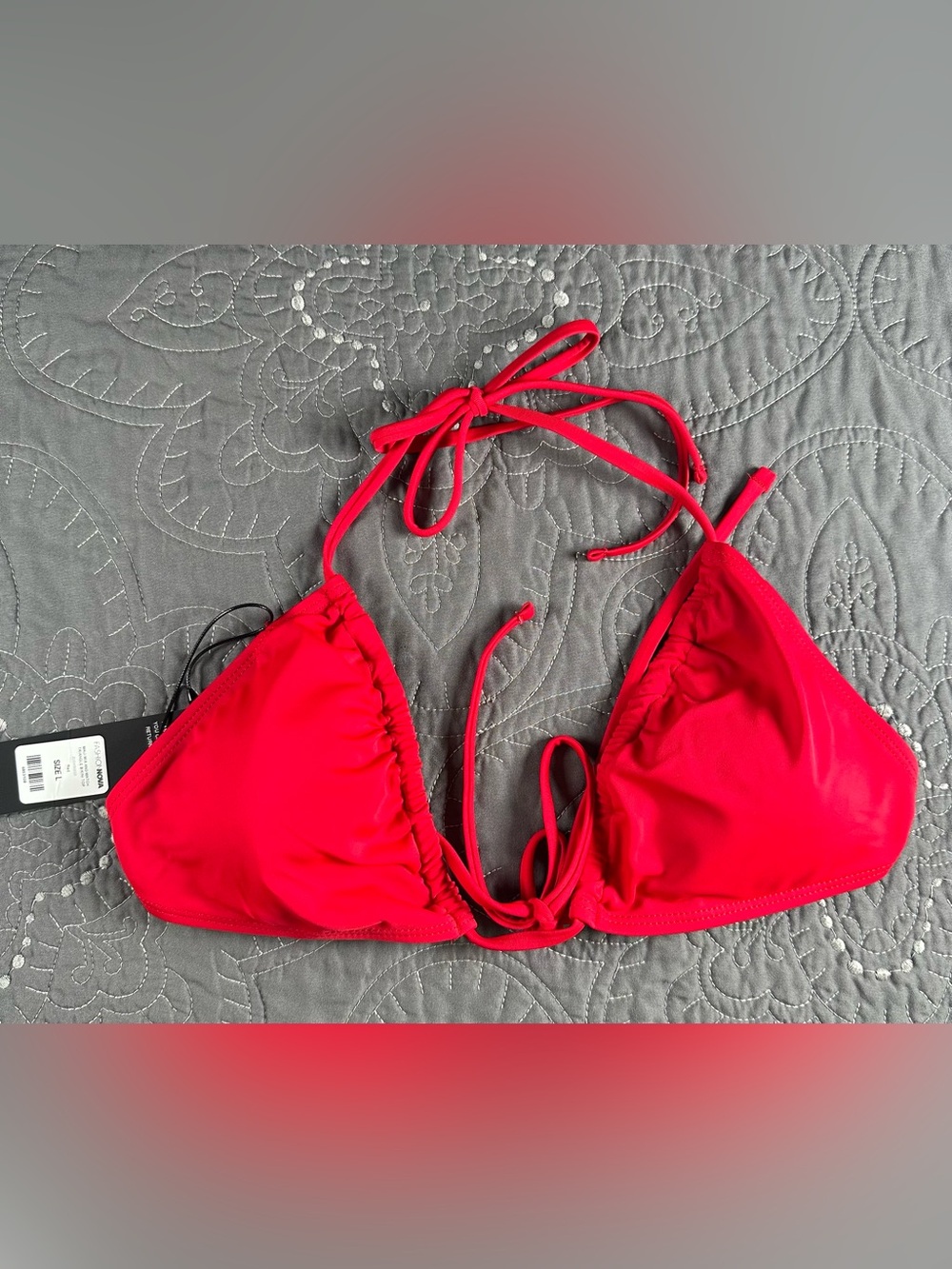 Fashion Nova Women’s Red Triangle Bikini Top NWT Size L
